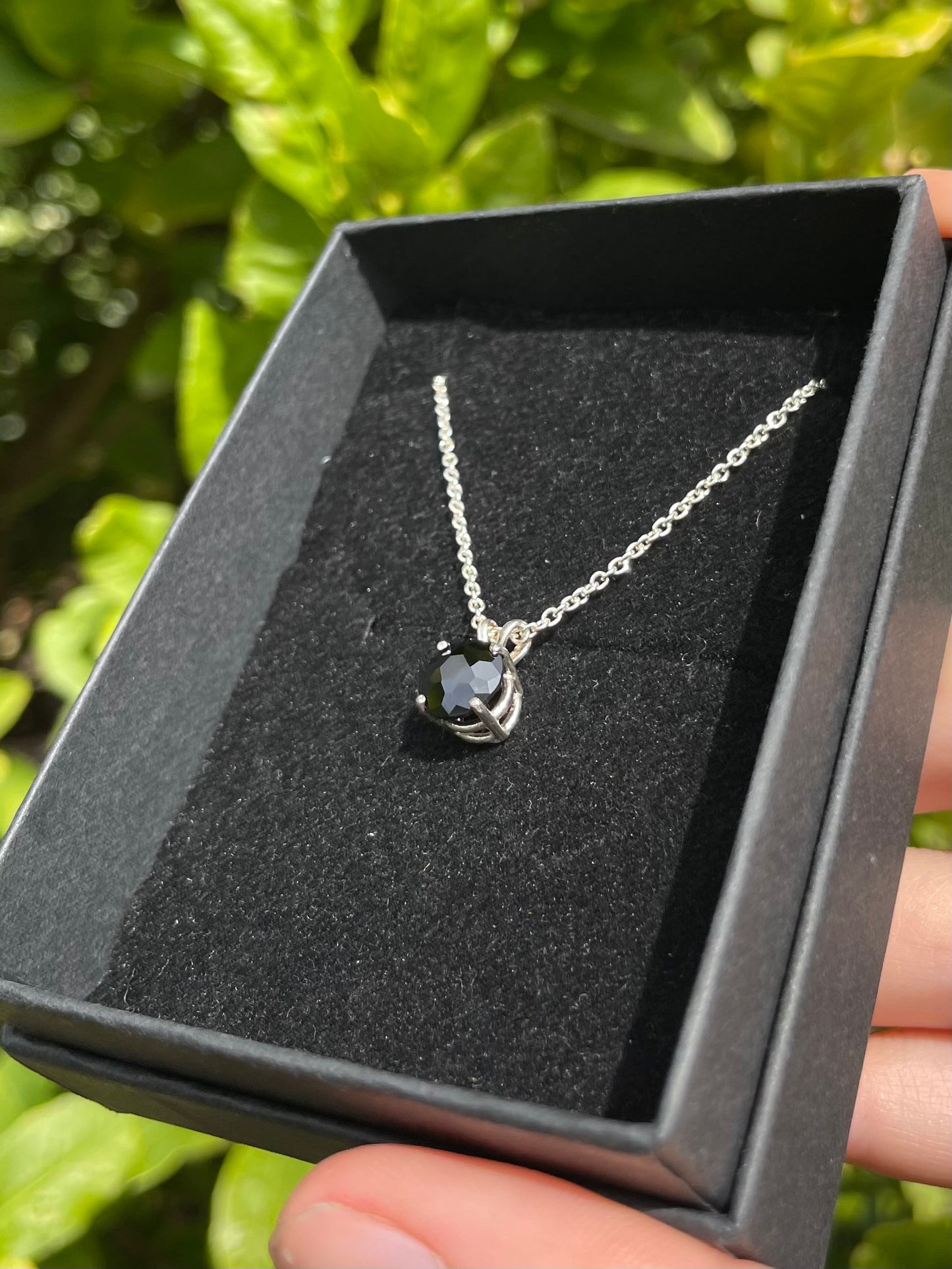 Tasmanian Black Spinel sterling silver necklace