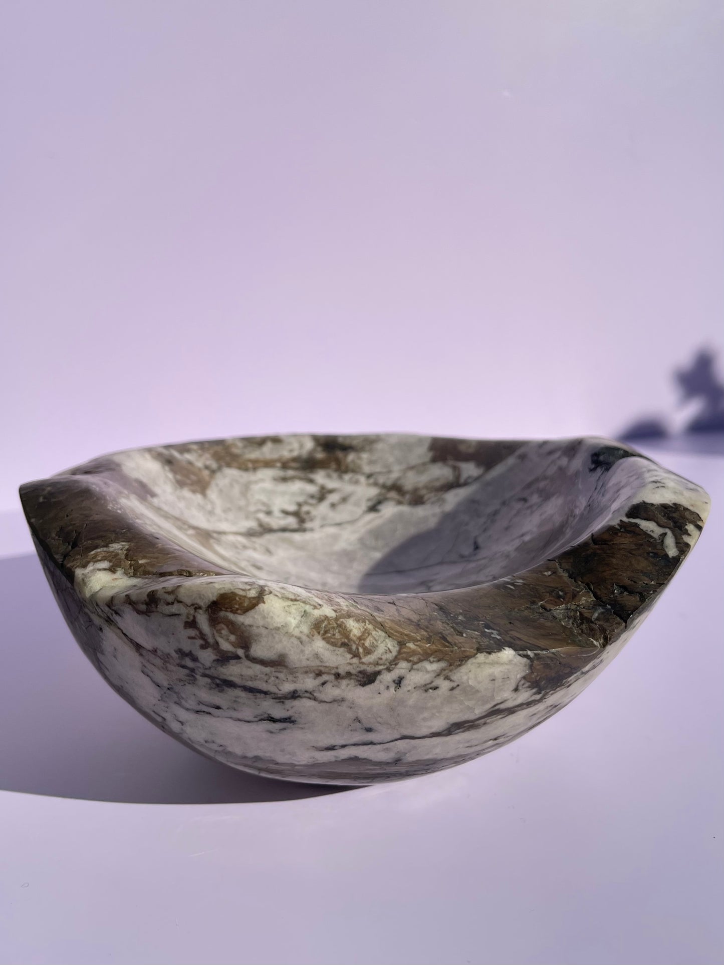 Tasmanian Zebra Quartz entirely carved bowl