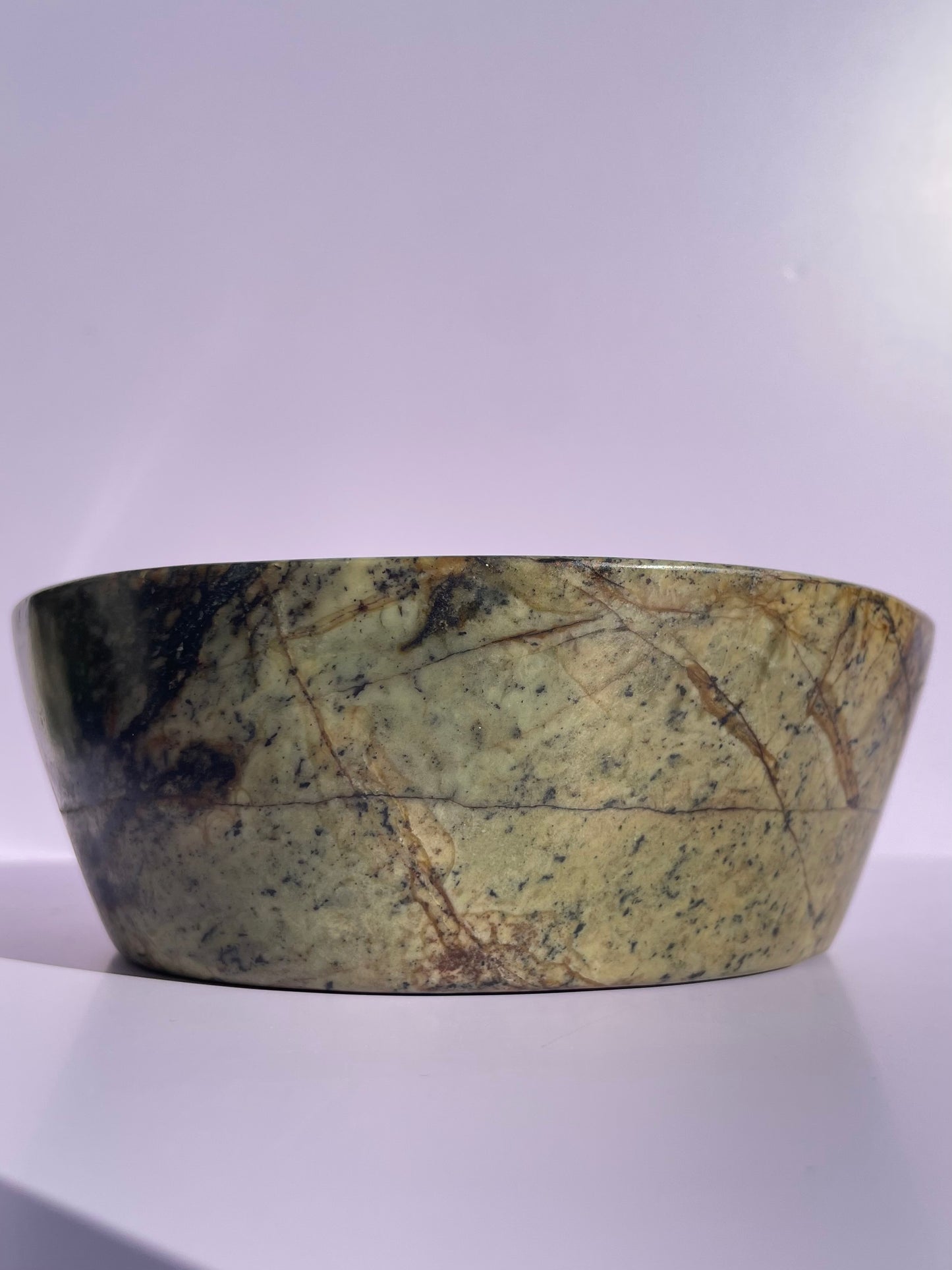 Tasmanian Jade entirely carved bowl