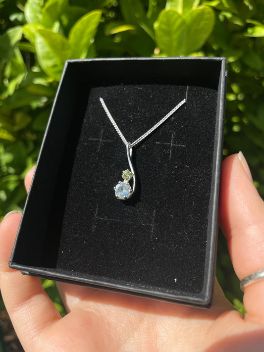 Tasmanian Sapphire & Killiecrankie Diamond Sterling silver necklace