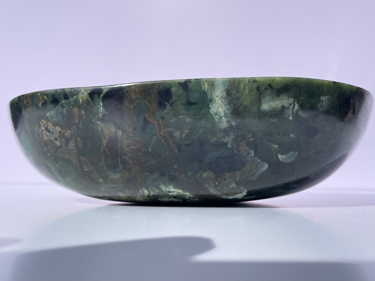 Tasmanian Serpentine Pyroxene entirely carved bowl