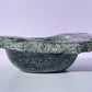 Tasmanian Green Gabbro entirely carved bowl with natural edge