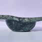 Tasmanian Green Gabbro entirely carved bowl with natural edge