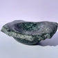 Tasmanian Green Gabbro entirely carved bowl with natural edge