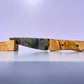 Tasmanian Jade & Black Magnetite knife with birdseye Huon Pine, Serpentine Pyroxene & Sapphire handle