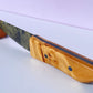 Tasmanian Jade & Black Magnetite knife with birdseye Huon Pine, Serpentine Pyroxene & Sapphire handle