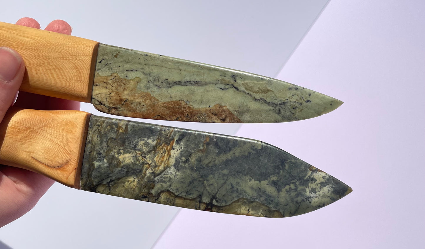 XL Tasmanian Jade & Birdseye Huon Pine knife