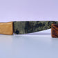 Tasmanian Jade & Black Magnetite knife with birdseye Huon Pine, Serpentine Pyroxene & Sapphire handle