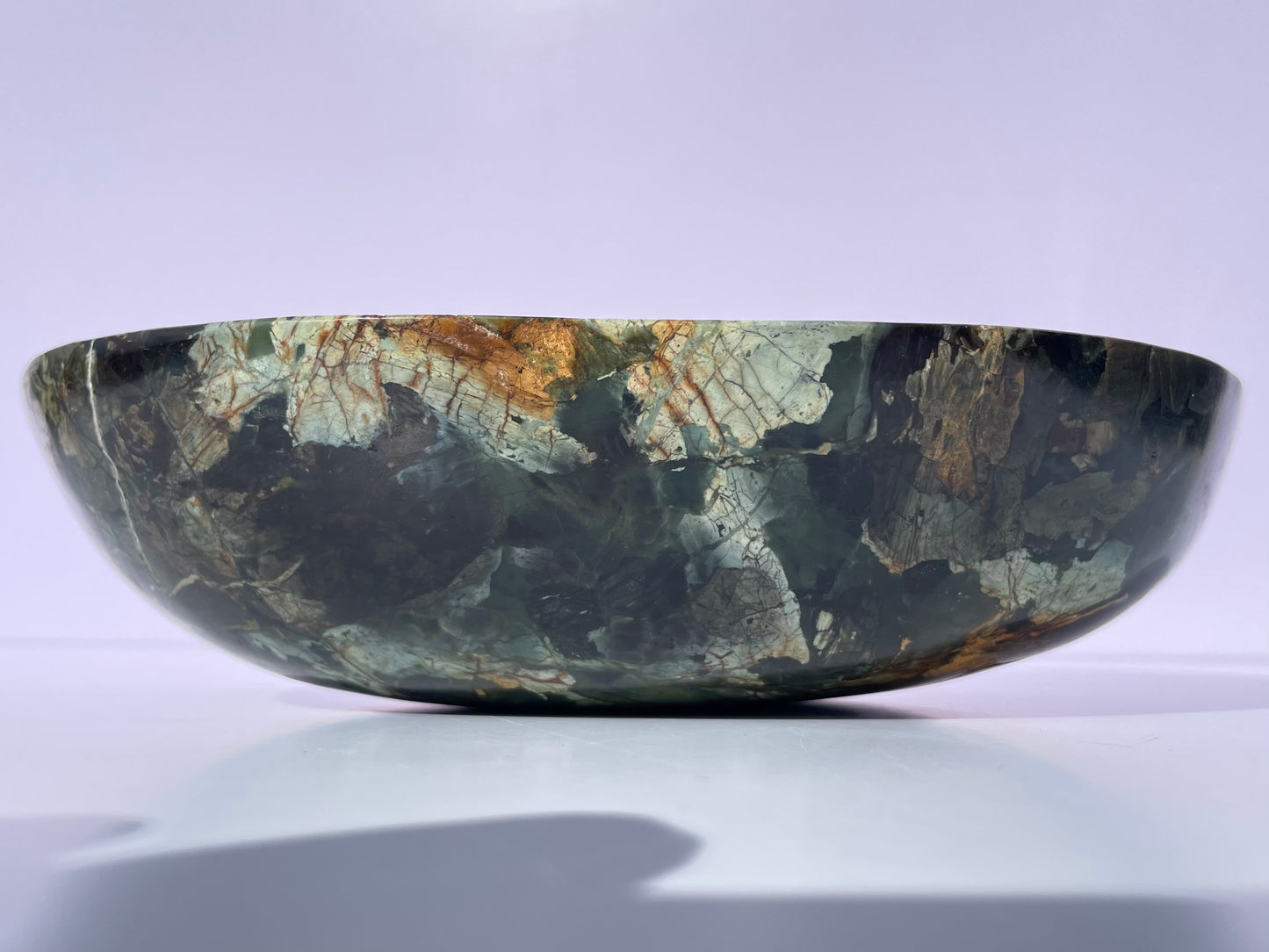 Tasmanian Serpentine Pyroxene entirely carved bowl