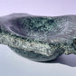 Tasmanian Green Gabbro entirely carved bowl with natural edge