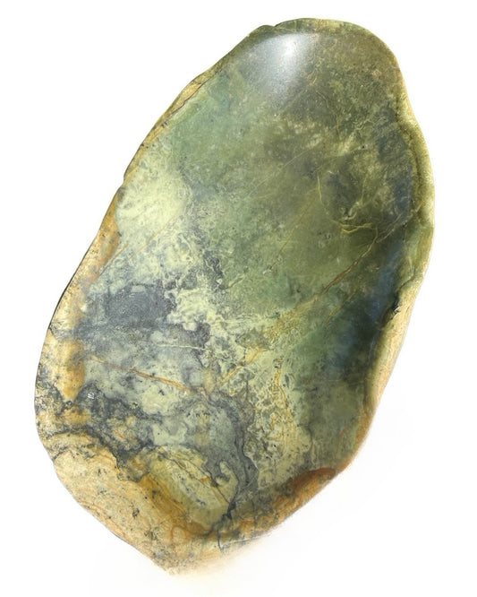 Tasmanian Jade bowl with raw exterior