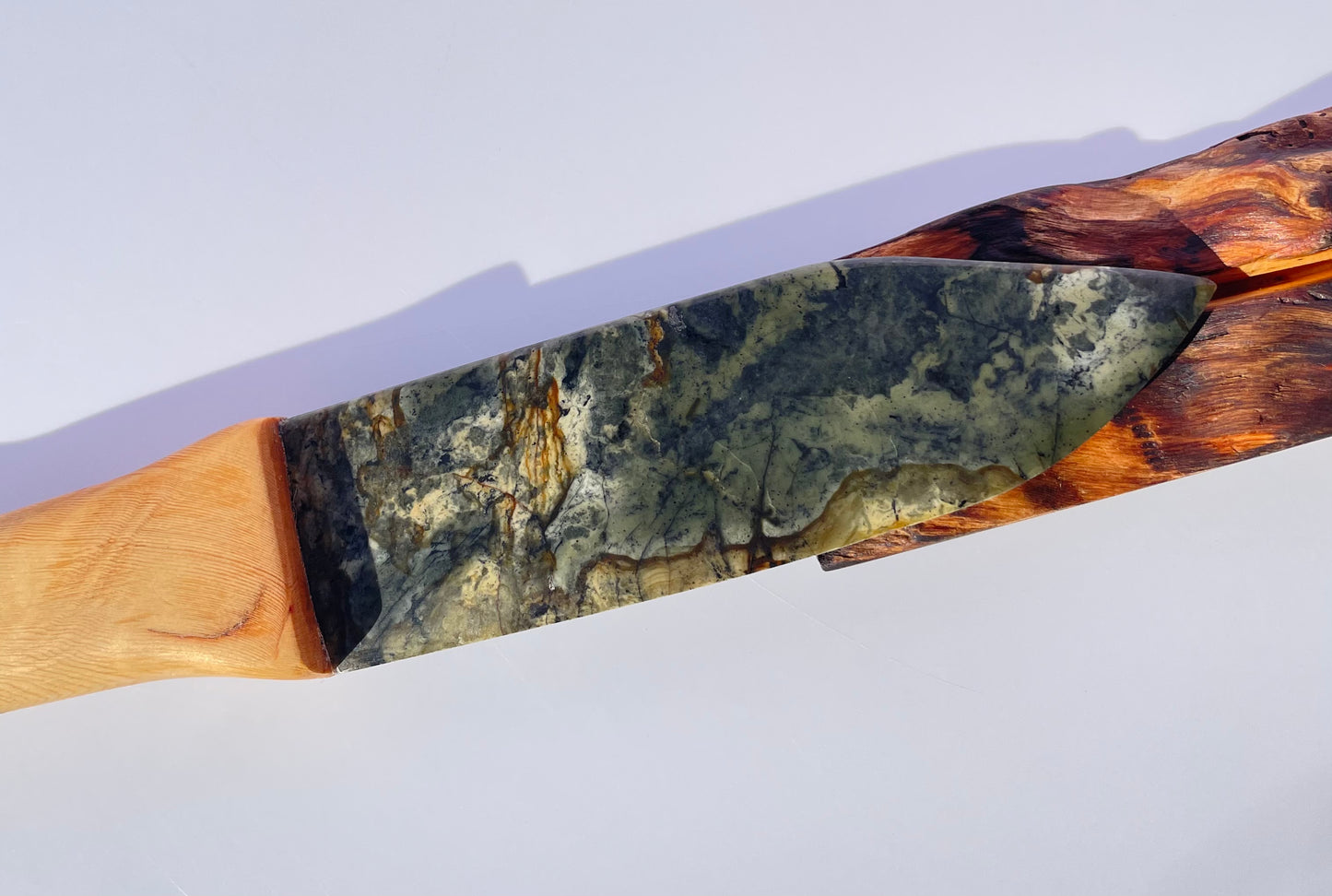 XL Tasmanian Jade & Birdseye Huon Pine knife