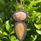 Tasmanian Chalcedony double stone macrame necklace