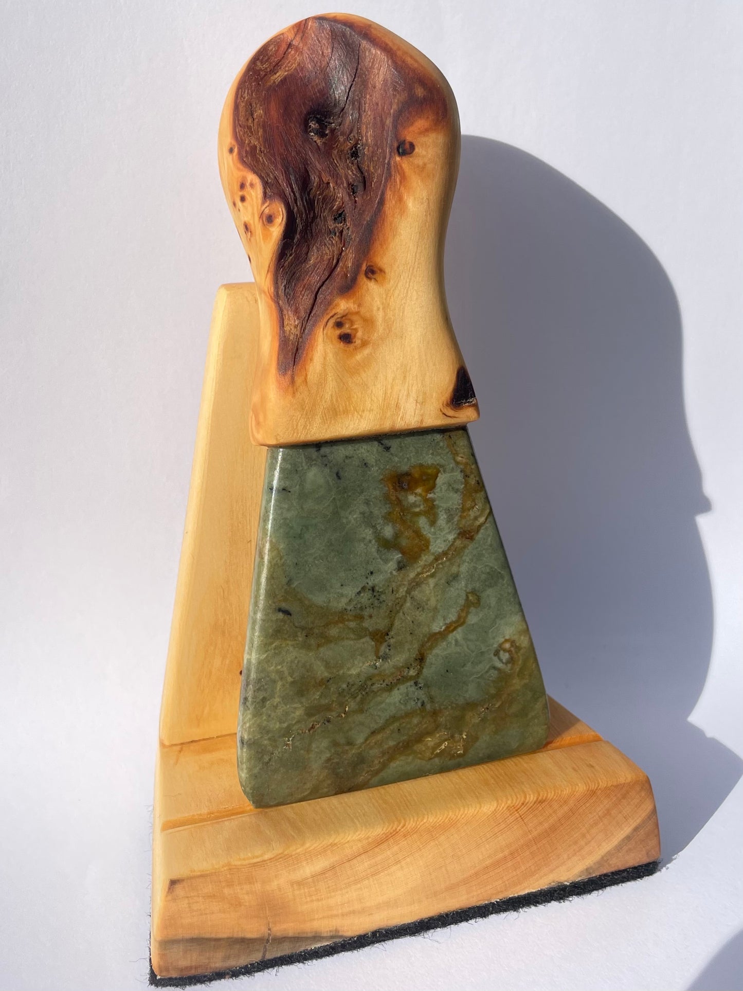 Tasmanian Jade & Birdseye Huon Pine cheese blade