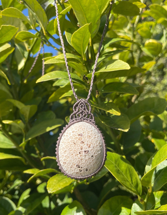 Tasmanian Coral macrame necklace