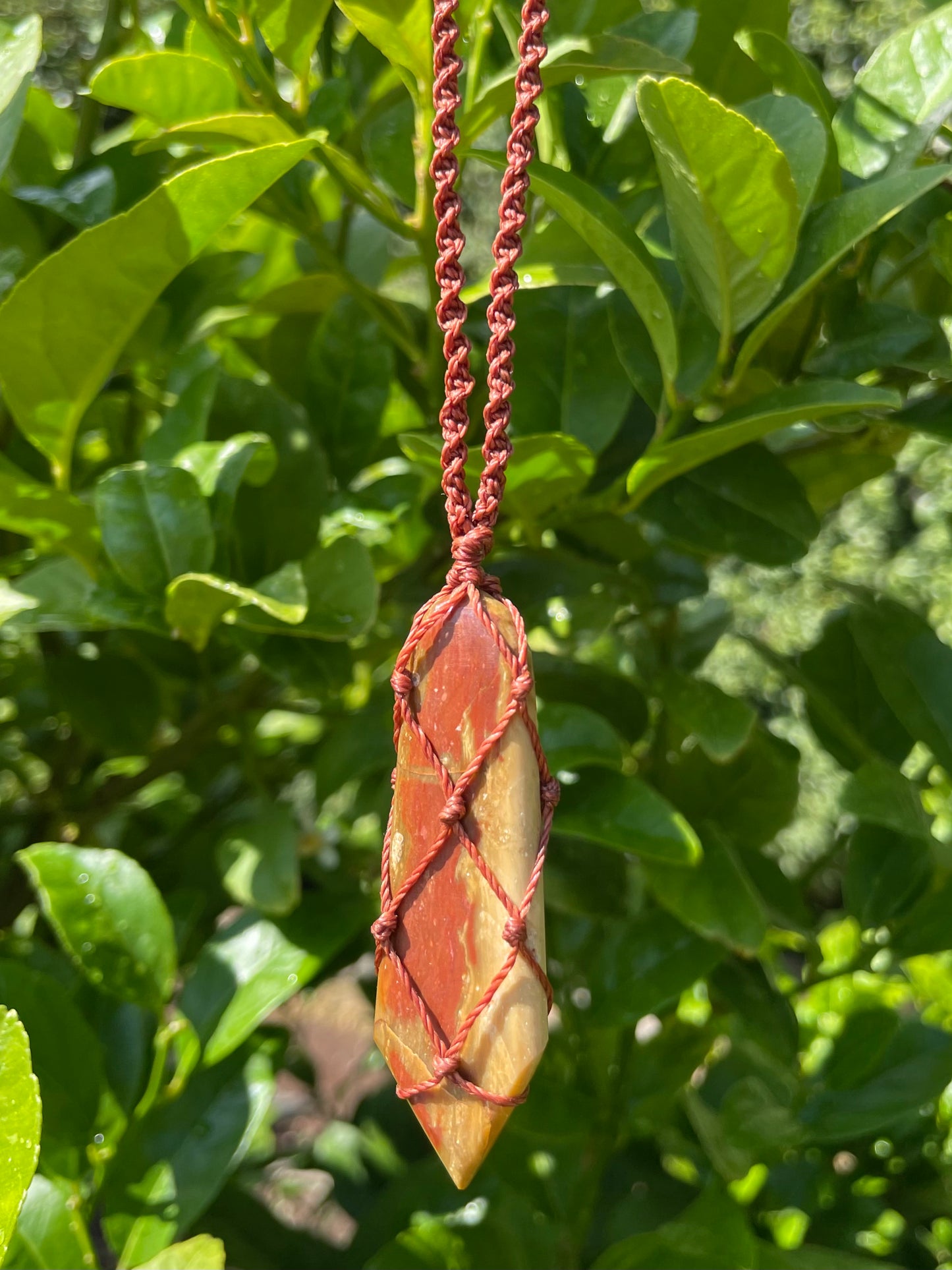 Tasmanian Chalcedony macrame necklace